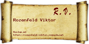 Rozenfeld Viktor névjegykártya